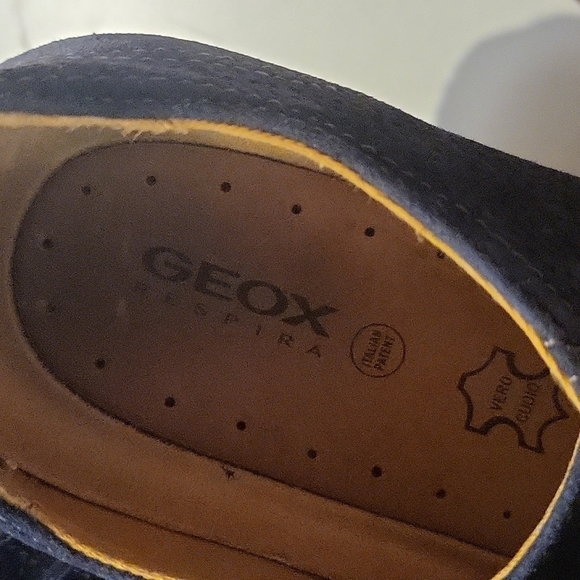 𝅺GEOX Suede Sneakers Respira Blue Size 9 - Picture 3 of 6